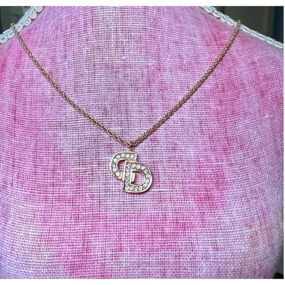 Christian Dior CD Logo Pendant Necklace - Picture 1 of 4